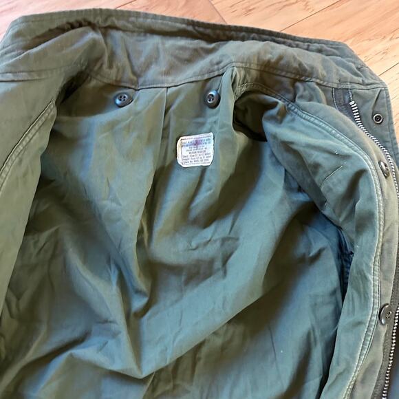 Men's Medium Field Coat Green Olice M-65 Jacket 1960/1970s Vintage Military Army - Picture 6 of 8